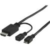 Cable HDMI Male / Micro USB Male avec fonction MHL ( Telephonie ) - 1.0m