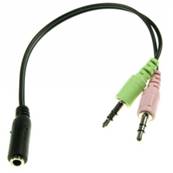 Adaptateur micro/casque jack 3,5mm Femelle vers 2 jack Male