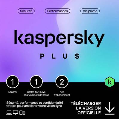 Antivirus - Kaspersky - Plus - 1 Utilisateur - 2 ans