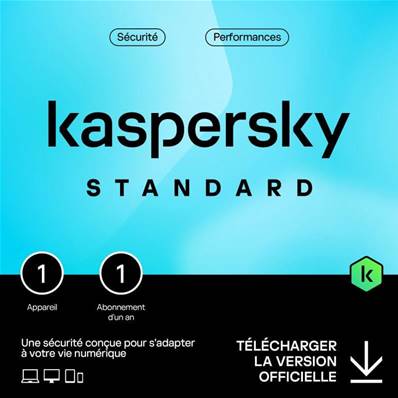 Antivirus - Kaspersky - Standard 2023 - 1 Utilisateur - 1 an