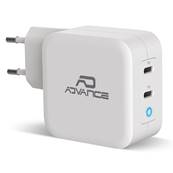 Chargeur Secteur - 2 Port USB-C (5A) 100W - Advance - PD-100G