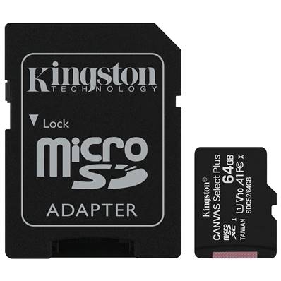 Mémoire Micro SDCard HC - Kingston - 64 Go - 100 mo - Canvas Select Plus