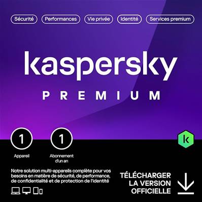 Antivirus - Kaspersky - Premium - 1 Utilisateur - 1 an