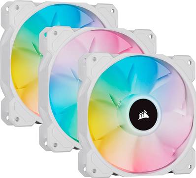 PACK - 3 Ventilateurs 12 cm - CORSAIR - SP120 RGB ELITE WHITE - avec controleur ( CO-9050137-WW )