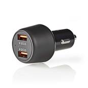 Chargeur Allume cigare - 2 Port USB-A (2x18W) - Nedis - CCQC600ABK