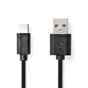 Cable USB 2.0 type C - 1.00m - NEDIS - CCGP60600BK10