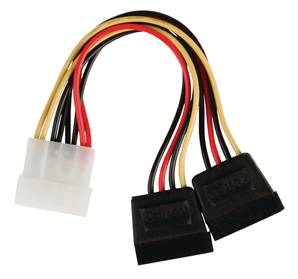 Doubleur d'alimentation - Connecteur Molex 4 Broches Male vers 2 x Alimentation SATA Femelle - 0,15