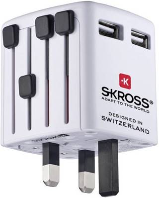 Adaptateur prise étrangère - SKROSS - SKR302320 - 2 PORTS USB