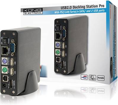 Station Accueil pour PC portable - KONIG - CMP-USBDOCK30