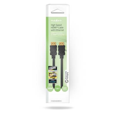 Cable HDMI / HDMI - 1.00m - HDMI - Noir - CVGB34000BK10