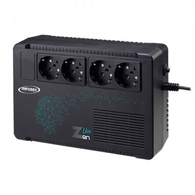 Onduleur 650VA - INFOSEC - ZENLIVE 650 - 4 Prises courant