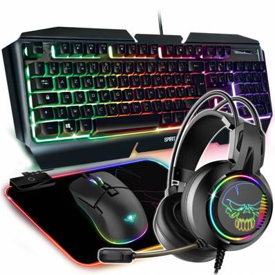 Pack Clavier + Souris + Tapis + Casque - Spirit of Gamer - ULTIMATE 500