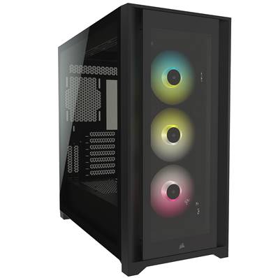 Boitier Tour - CORSAIR - ICUE 5000X RGB - Noir - avec panneau en verre et ventilateurs RGB