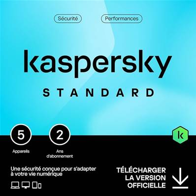 Antivirus - Kaspersky - Standard - 5 Utilisateurs - 2 ans