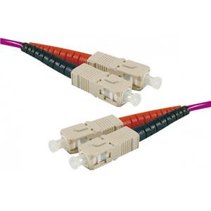 Cable Fibre Optique - Duplex OM3 - SC-UPC/SC-UPC - 1m - Viole