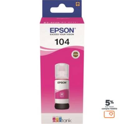 Bouteille d'encre EPSON ECOTANK 104 - Magenta - C13T00P340