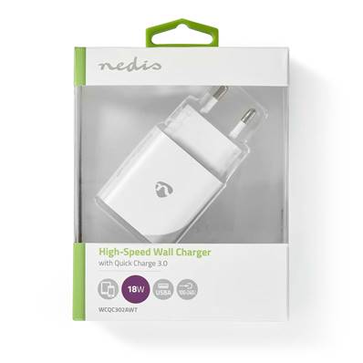 Chargeur Secteur - 1 Port USB-A (18W) - Nedis - WCQC302AWT