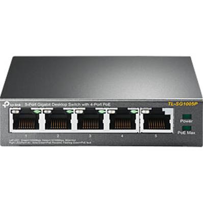 Switch - TPLINK - 5 Ports - TL-SG1005P - 10/100/1000Mbits - Gigabits - 4 Ports POE