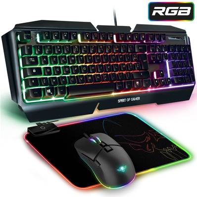 Pack Clavier + Souris + Tapis - Spirit of Gamer - ULTIMATE 500